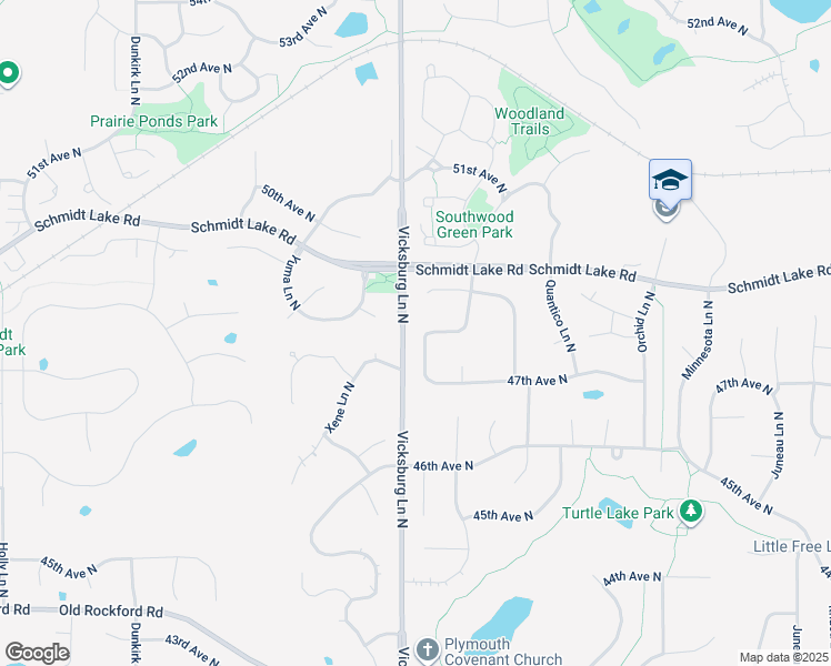 map of restaurants, bars, coffee shops, grocery stores, and more near 4765 Upland Lane North in Plymouth