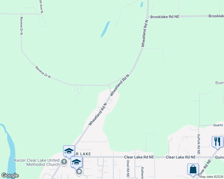 map of restaurants, bars, coffee shops, grocery stores, and more near 8425 Wheatland Road North in Salem