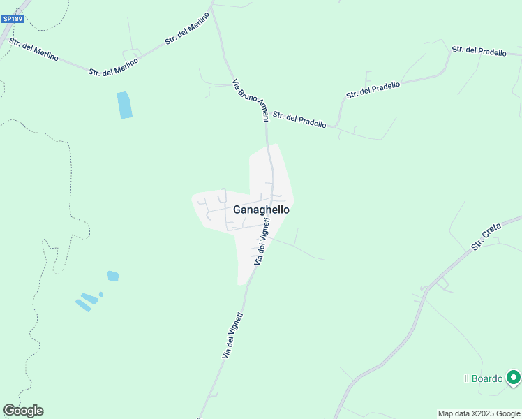 map of restaurants, bars, coffee shops, grocery stores, and more near 30 Via Bruno Armani in Ganaghello