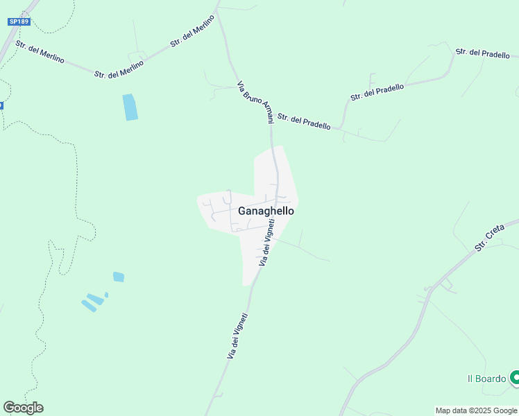 map of restaurants, bars, coffee shops, grocery stores, and more near 30 Via Bruno Armani in Ganaghello