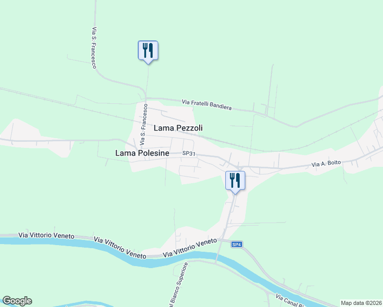 map of restaurants, bars, coffee shops, grocery stores, and more near 756 Via P. Mascagni in Lama Pezzoli