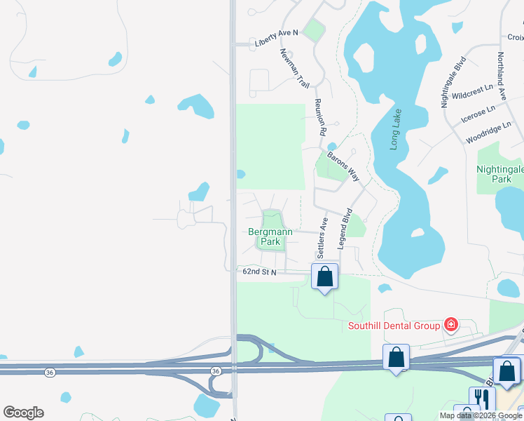 map of restaurants, bars, coffee shops, grocery stores, and more near 3561 Judd Trail in Stillwater