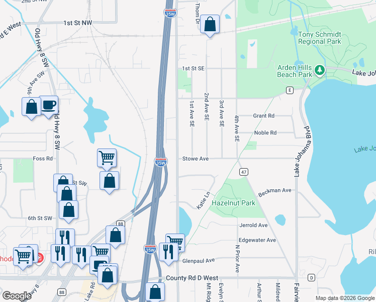 map of restaurants, bars, coffee shops, grocery stores, and more near 369 Cleveland Avenue Southwest in Saint Paul
