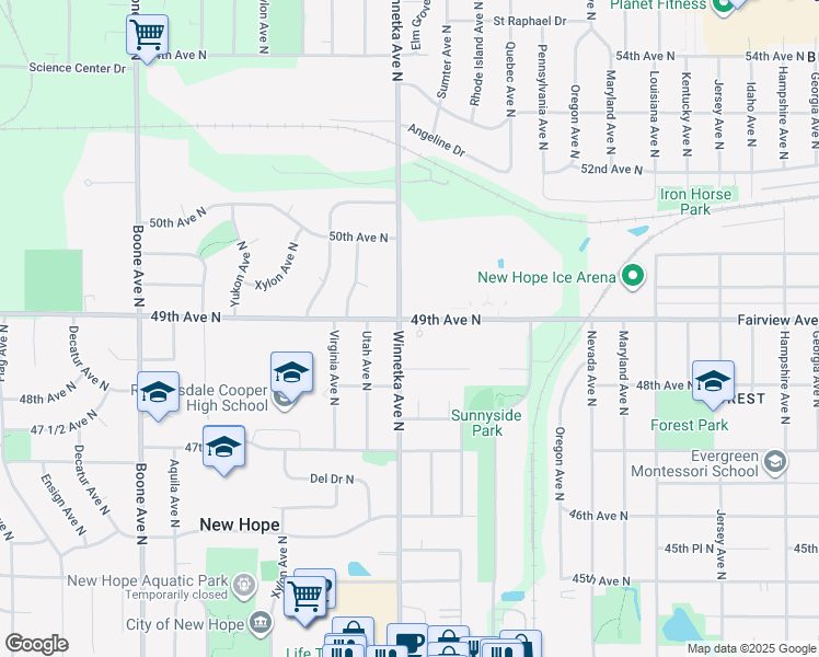 map of restaurants, bars, coffee shops, grocery stores, and more near 4860 Alice Way in Minneapolis
