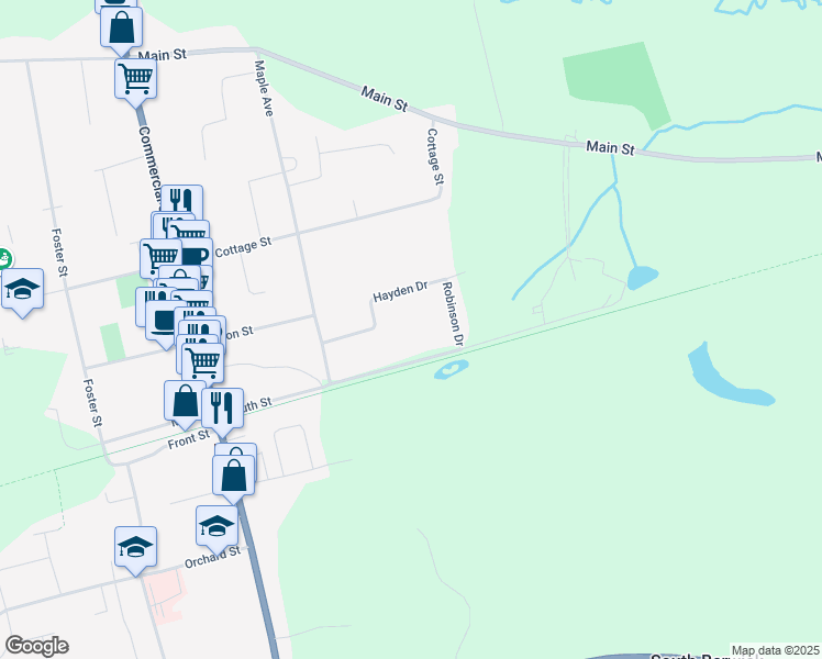 map of restaurants, bars, coffee shops, grocery stores, and more near 138 South Street in Berwick