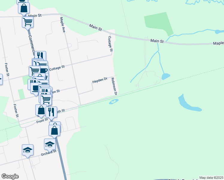 map of restaurants, bars, coffee shops, grocery stores, and more near 136 South Street in Berwick
