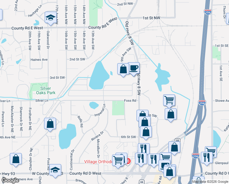 map of restaurants, bars, coffee shops, grocery stores, and more near 1071 Piper Drive in New Brighton