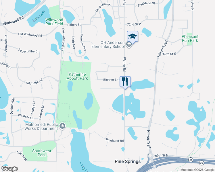 map of restaurants, bars, coffee shops, grocery stores, and more near 182 Bevins Lane in Saint Paul