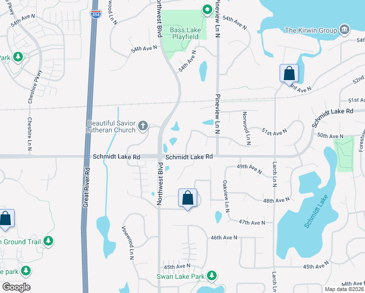 map of restaurants, bars, coffee shops, grocery stores, and more near 4985 Rosewood Lane in Plymouth