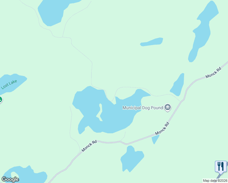 map of restaurants, bars, coffee shops, grocery stores, and more near 142 Trout Lake Road in Harcourt