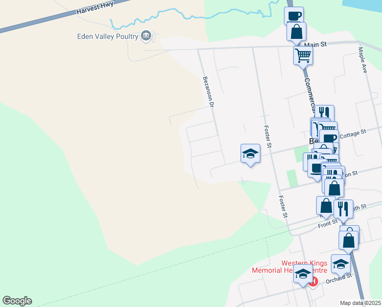 map of restaurants, bars, coffee shops, grocery stores, and more near 29 MacIntosh Street in Berwick