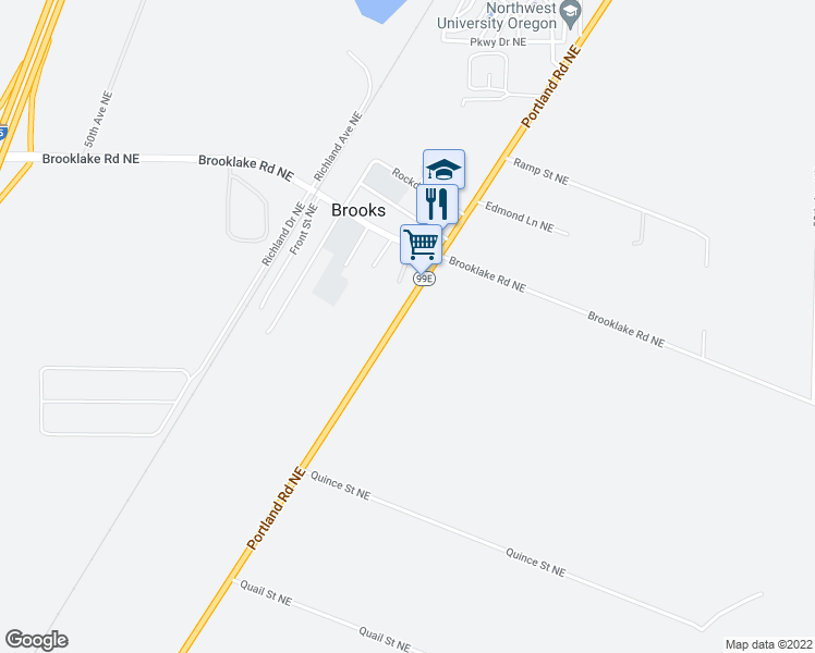 map of restaurants, bars, coffee shops, grocery stores, and more near 8792 Oregon 99E in Salem