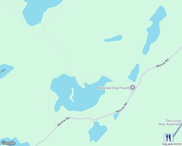 map of restaurants, bars, coffee shops, grocery stores, and more near 142 Trout Lake Road in Harcourt