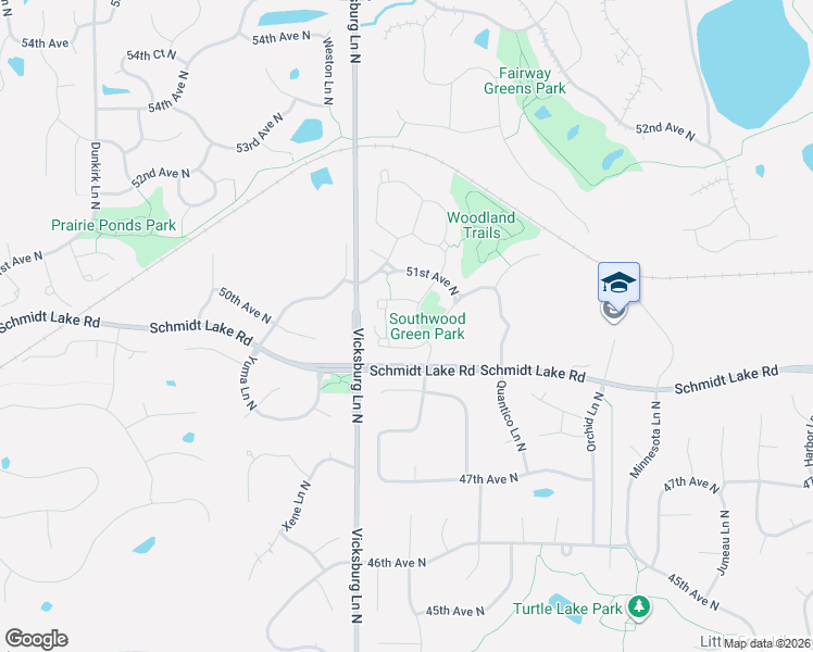 map of restaurants, bars, coffee shops, grocery stores, and more near 5025 Terraceview Lane North in Plymouth