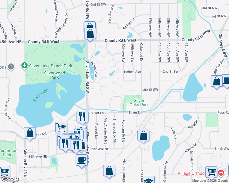 map of restaurants, bars, coffee shops, grocery stores, and more near 197 Windsor Court in New Brighton