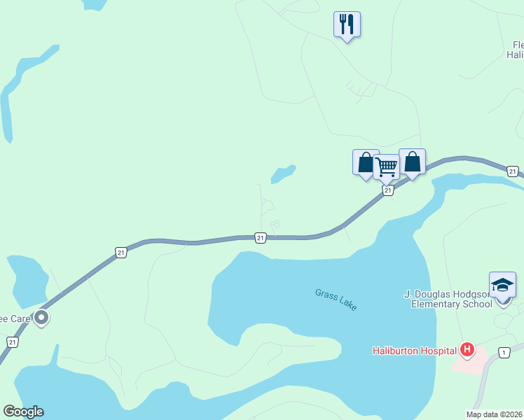 map of restaurants, bars, coffee shops, grocery stores, and more near Nimigon Lane in Dysart and Others