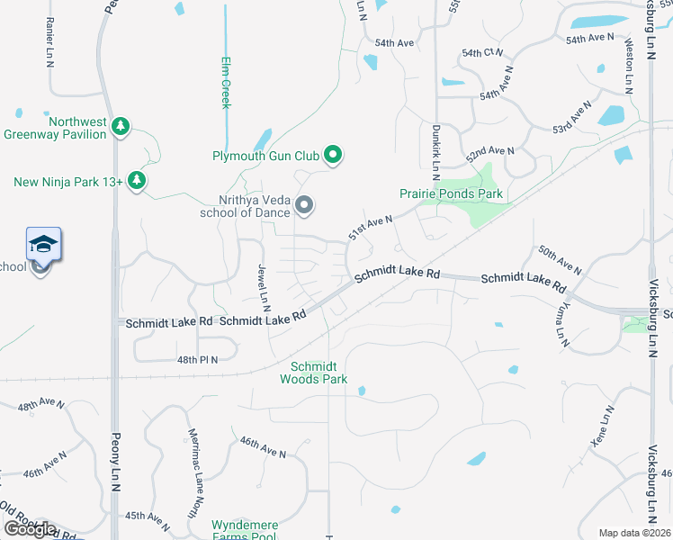 map of restaurants, bars, coffee shops, grocery stores, and more near 5015 Garland Lane in Plymouth