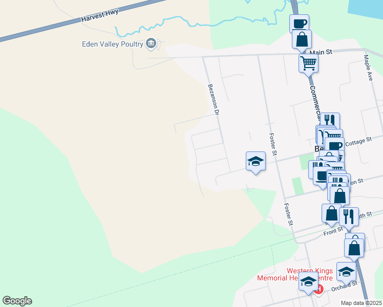 map of restaurants, bars, coffee shops, grocery stores, and more near 26 MacIntosh Street in Berwick
