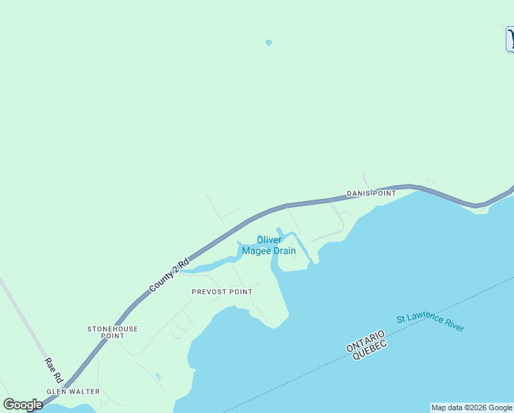 map of restaurants, bars, coffee shops, grocery stores, and more near 18645 County Road 2 in Cornwall