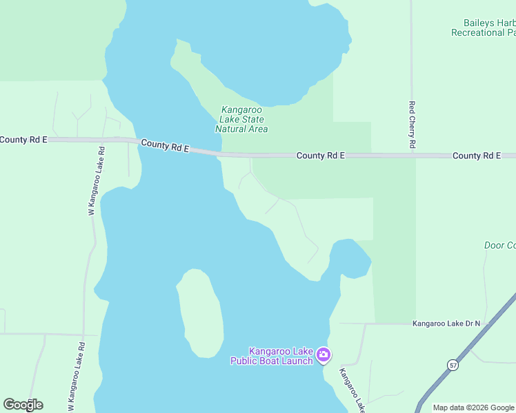 map of restaurants, bars, coffee shops, grocery stores, and more near 7673 Elm Point Road in Baileys Harbor