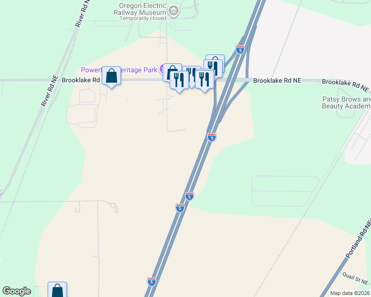 map of restaurants, bars, coffee shops, grocery stores, and more near in Gervais