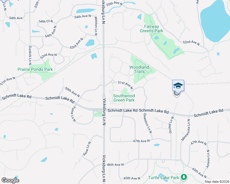 map of restaurants, bars, coffee shops, grocery stores, and more near 5025 Terraceview Lane North in Plymouth