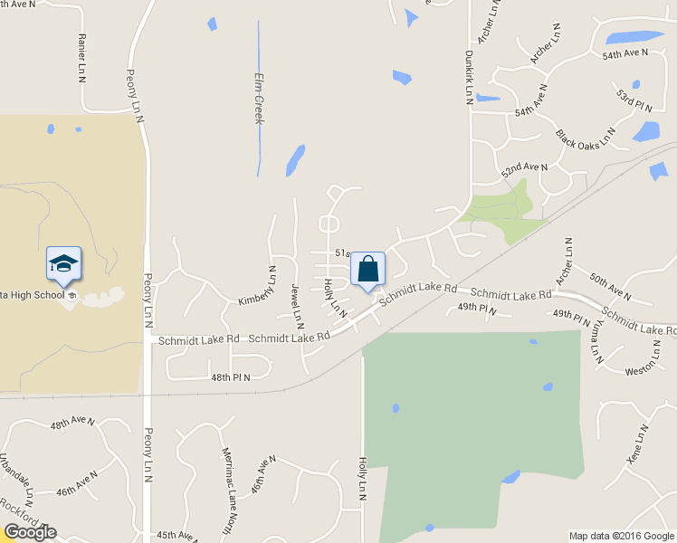 map of restaurants, bars, coffee shops, grocery stores, and more near 5020 Holly Lane North in Plymouth