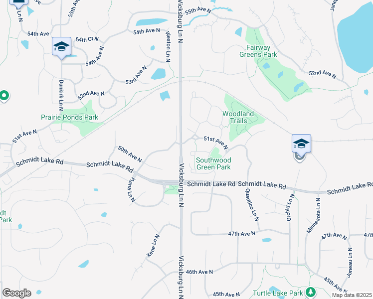 map of restaurants, bars, coffee shops, grocery stores, and more near 15810 51st Avenue North in Minneapolis