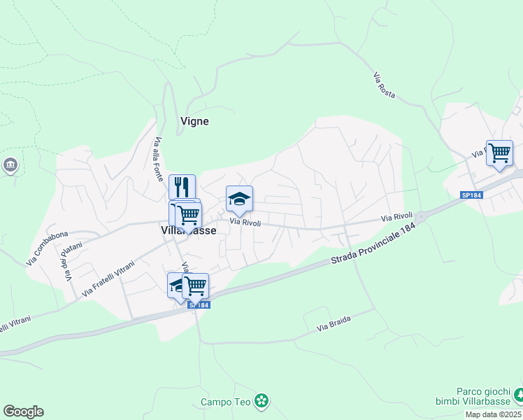 map of restaurants, bars, coffee shops, grocery stores, and more near 3 Via Susa in Villarbasse