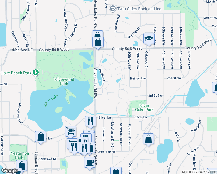 map of restaurants, bars, coffee shops, grocery stores, and more near 192 Windsor Lane in New Brighton
