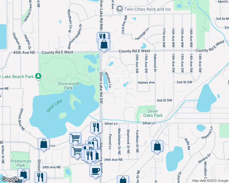 map of restaurants, bars, coffee shops, grocery stores, and more near 192 Windsor Lane in New Brighton