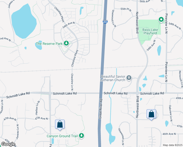 map of restaurants, bars, coffee shops, grocery stores, and more near 13700 Schmidt Lake Rd in Plymouth