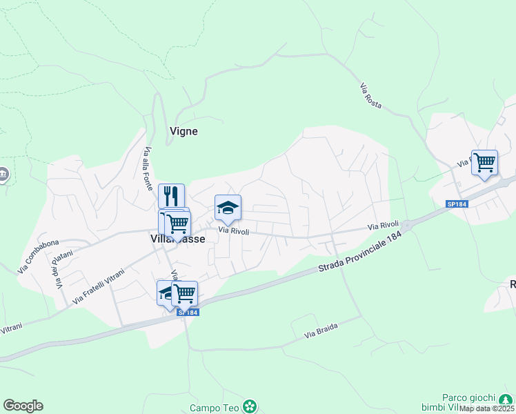 map of restaurants, bars, coffee shops, grocery stores, and more near 3 Via Susa in Villarbasse