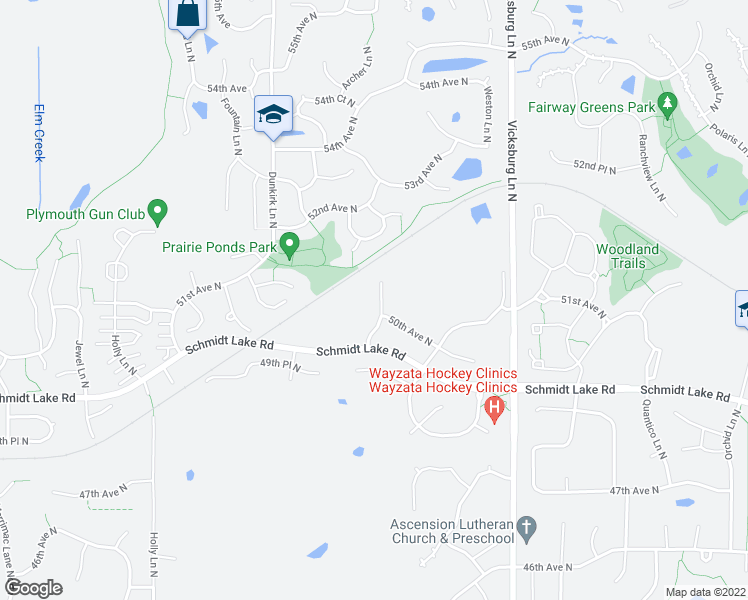 map of restaurants, bars, coffee shops, grocery stores, and more near 5021 Archer Lane North in Plymouth