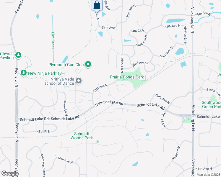 map of restaurants, bars, coffee shops, grocery stores, and more near 5068 Everest Lane North in Plymouth