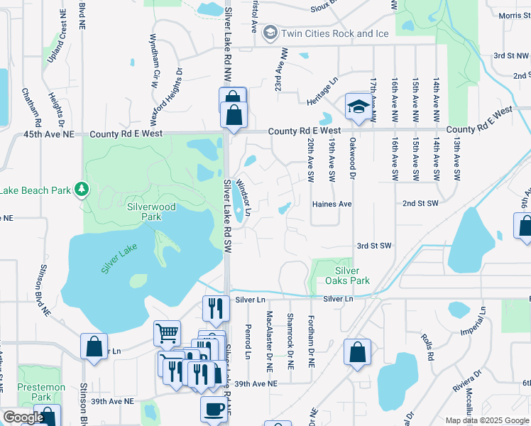 map of restaurants, bars, coffee shops, grocery stores, and more near 192 Windsor Lane in New Brighton
