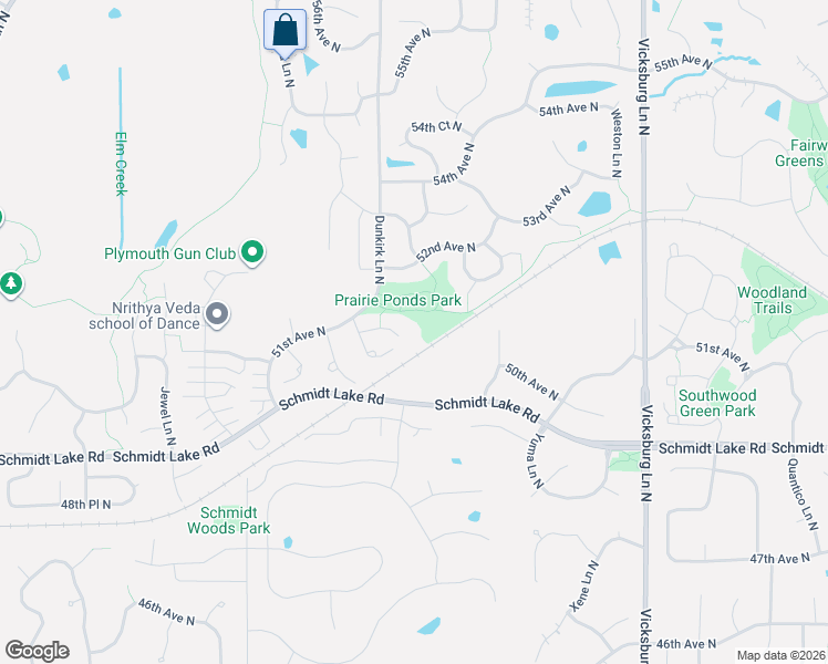 map of restaurants, bars, coffee shops, grocery stores, and more near 16613 50th Court North in Minneapolis