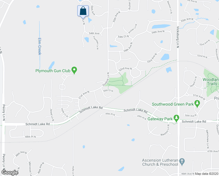 map of restaurants, bars, coffee shops, grocery stores, and more near 16640 50th Court North in Minneapolis