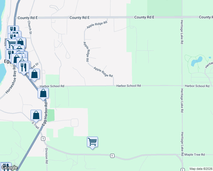 map of restaurants, bars, coffee shops, grocery stores, and more near 4519 Harbor School Road in Egg Harbor