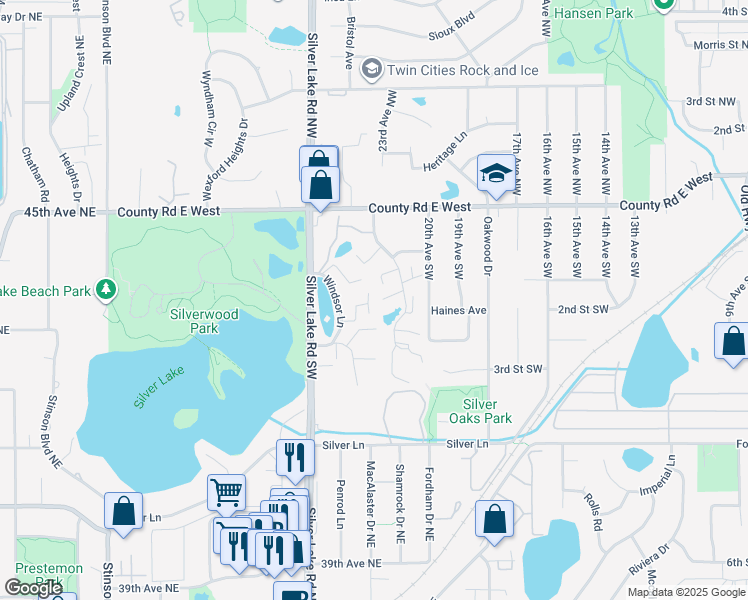 map of restaurants, bars, coffee shops, grocery stores, and more near 58 Windsor Court in New Brighton