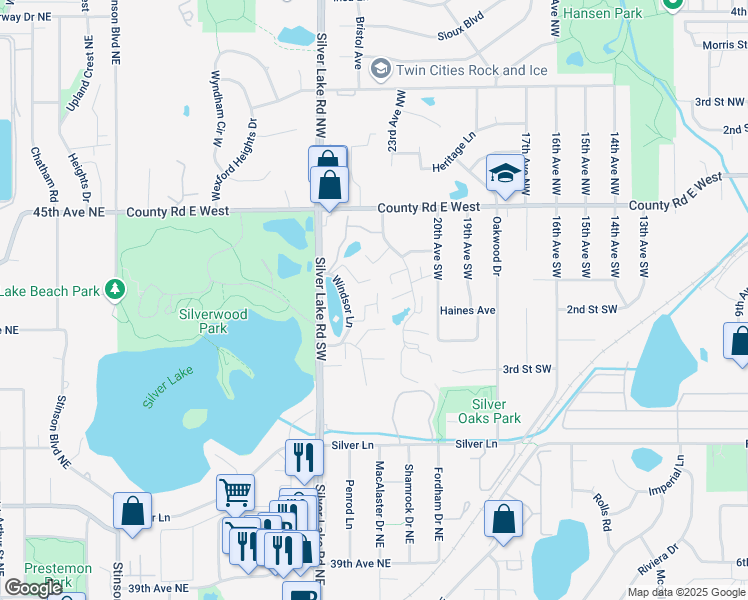 map of restaurants, bars, coffee shops, grocery stores, and more near 58 Windsor Court in New Brighton