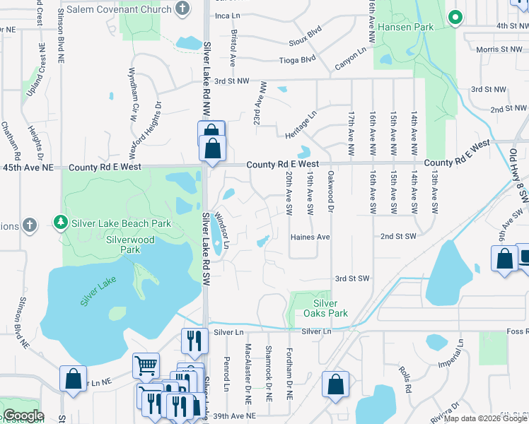 map of restaurants, bars, coffee shops, grocery stores, and more near 106 Windsor Court in New Brighton