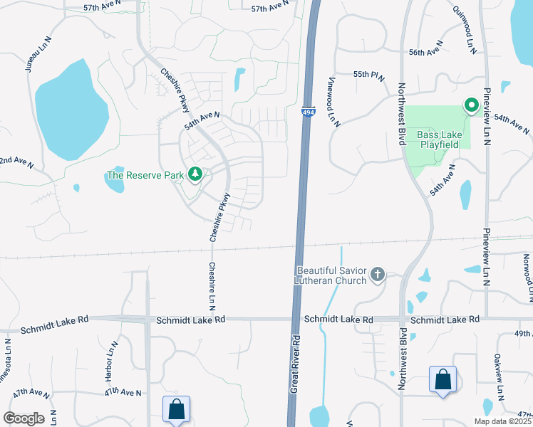 map of restaurants, bars, coffee shops, grocery stores, and more near 5200 Annapolis Lane North in Plymouth