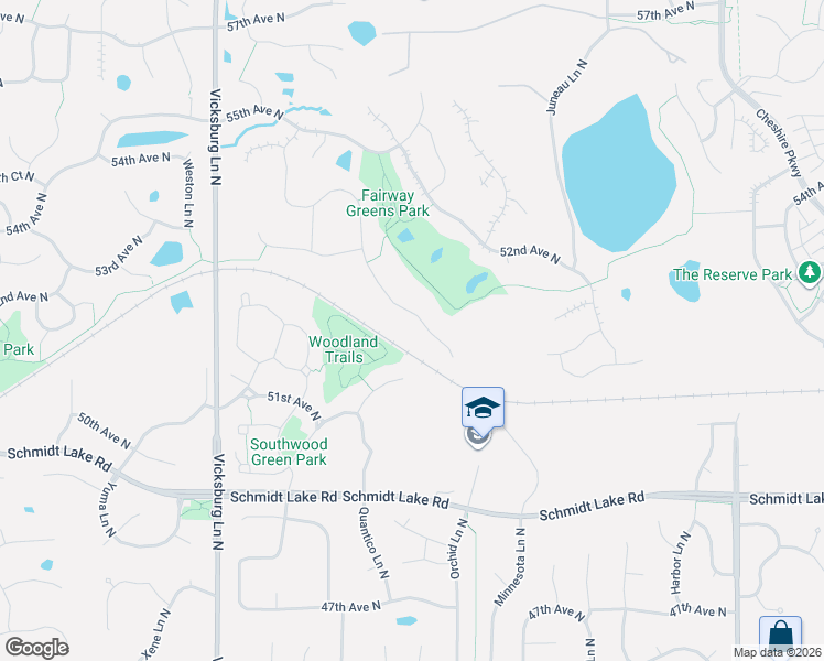 map of restaurants, bars, coffee shops, grocery stores, and more near 5170 Quantico Lane North in Plymouth