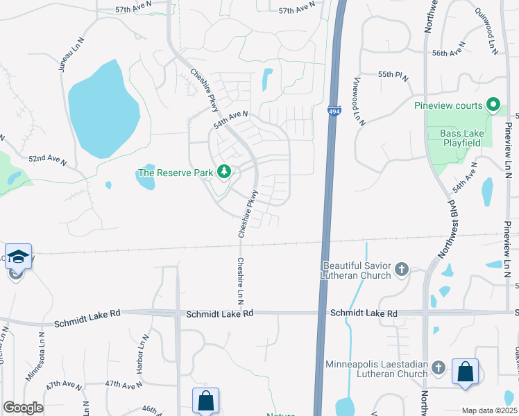 map of restaurants, bars, coffee shops, grocery stores, and more near 13825 52nd Avenue North in Minneapolis