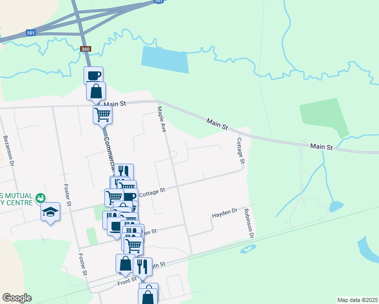 map of restaurants, bars, coffee shops, grocery stores, and more near 149 Lawrence Avenue in Berwick