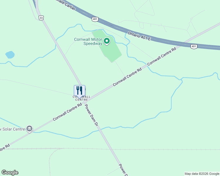 map of restaurants, bars, coffee shops, grocery stores, and more near 1590 Cornwall Centre Road in Cornwall