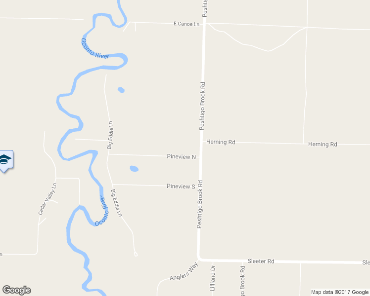 map of restaurants, bars, coffee shops, grocery stores, and more near 12106 Pineview North in Suring