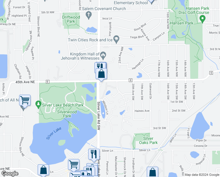 map of restaurants, bars, coffee shops, grocery stores, and more near 10 Windsor Court in New Brighton