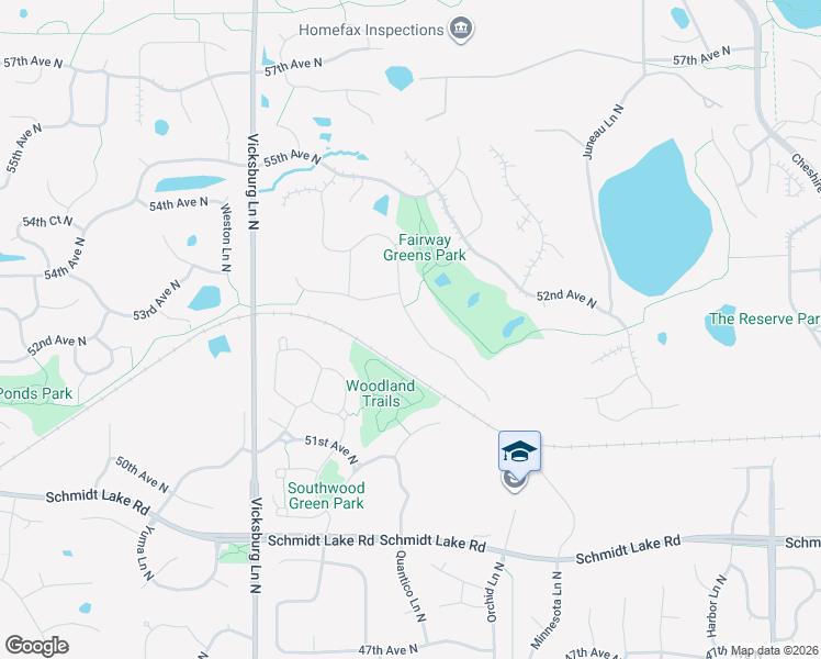 map of restaurants, bars, coffee shops, grocery stores, and more near 5225 Ranchview Lane North in Plymouth